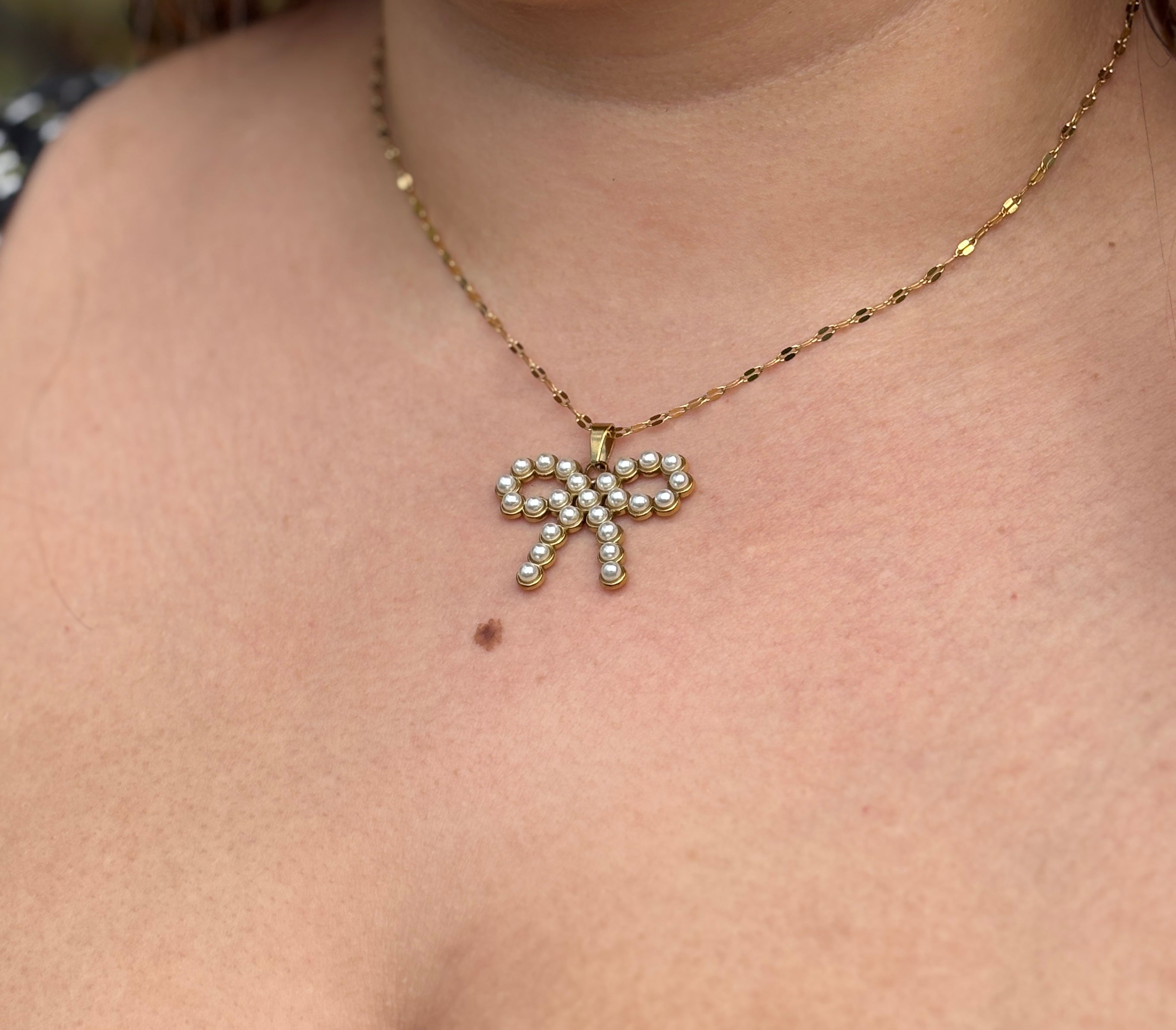 Collar Bow Perlado
