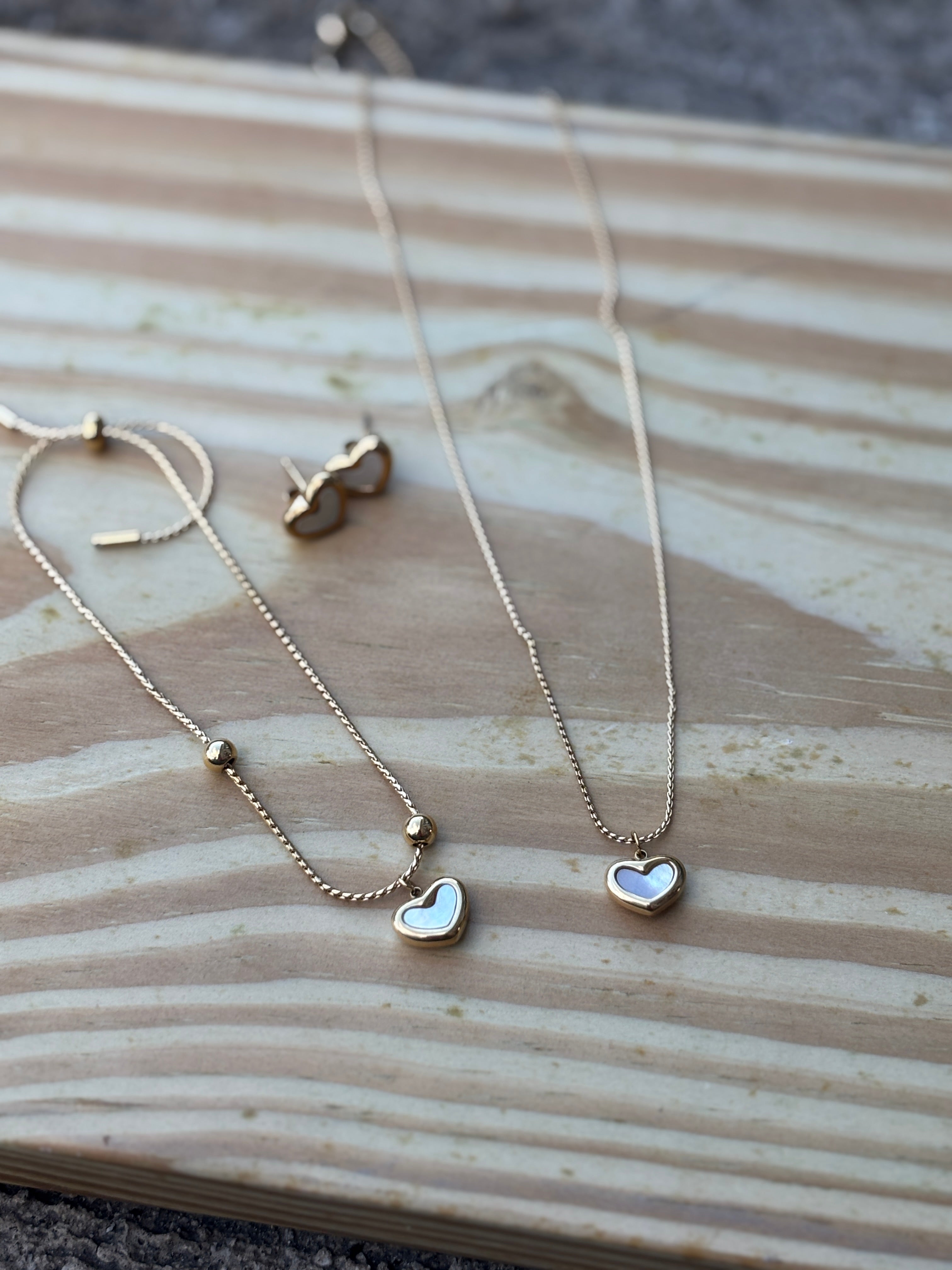 Set Corazón Dorado Nácar